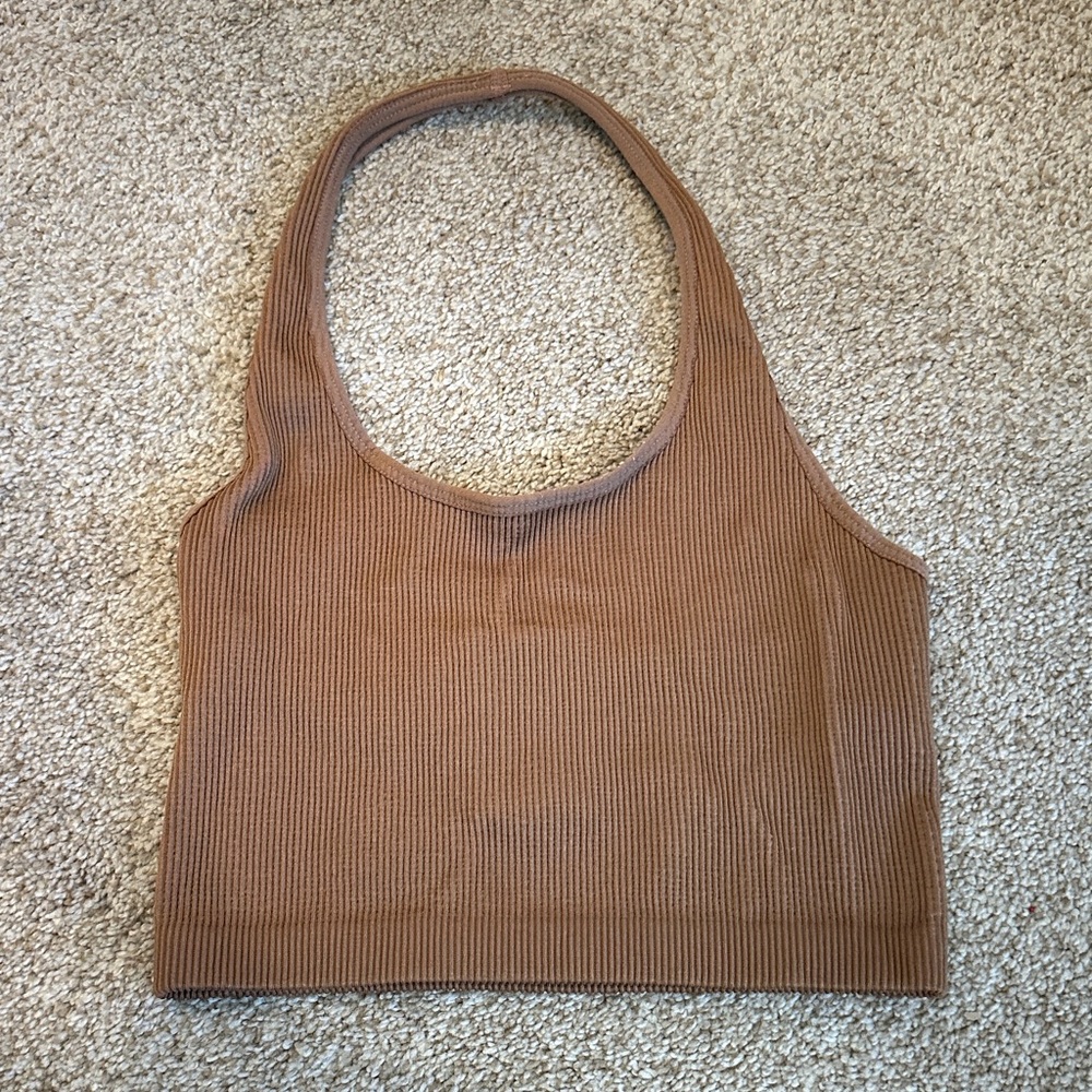Cotton On Ribbed Halter Crop Top